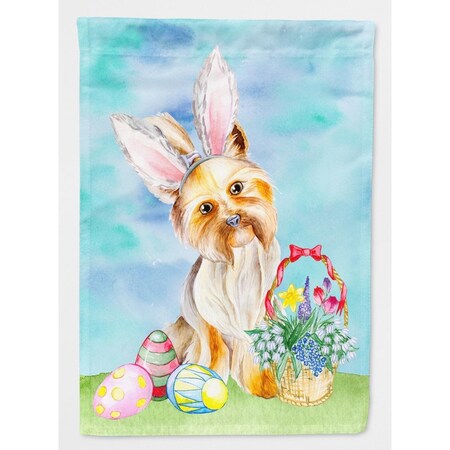 Carolines Treasures Yorkie Easter Bunny Flag Canvas - House Size CK1372CHF